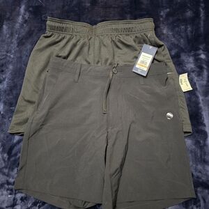 Two Pairs Of Men's Black Shorts